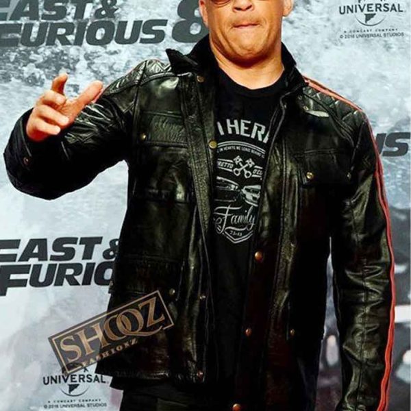 F9: The Fast Saga (Dominic Toretto) Vin Diesel Black Leather Jacket