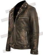 Fallout 3 Tunnel Snakes Rule Distressed Leather Jacket