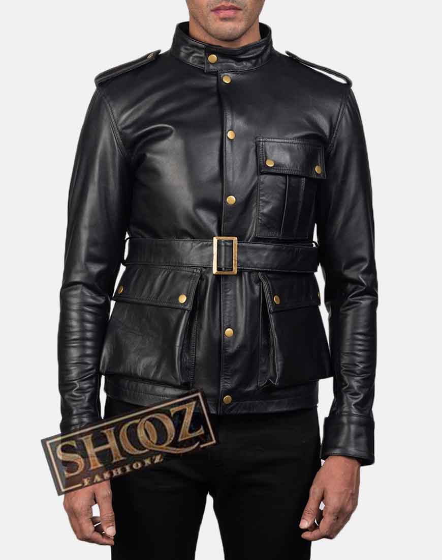 Men's Germain Black Leather Jacket 1 Men's Germain Black Leather Jacket