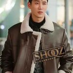 Ahn Bo-Hyun Itaewon Class Jang Geun Won Brown Leather Coat