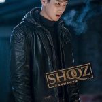 Ahn Bo-Hyun Itaewon Class Jang Geun Won Leather Hooded Jacket