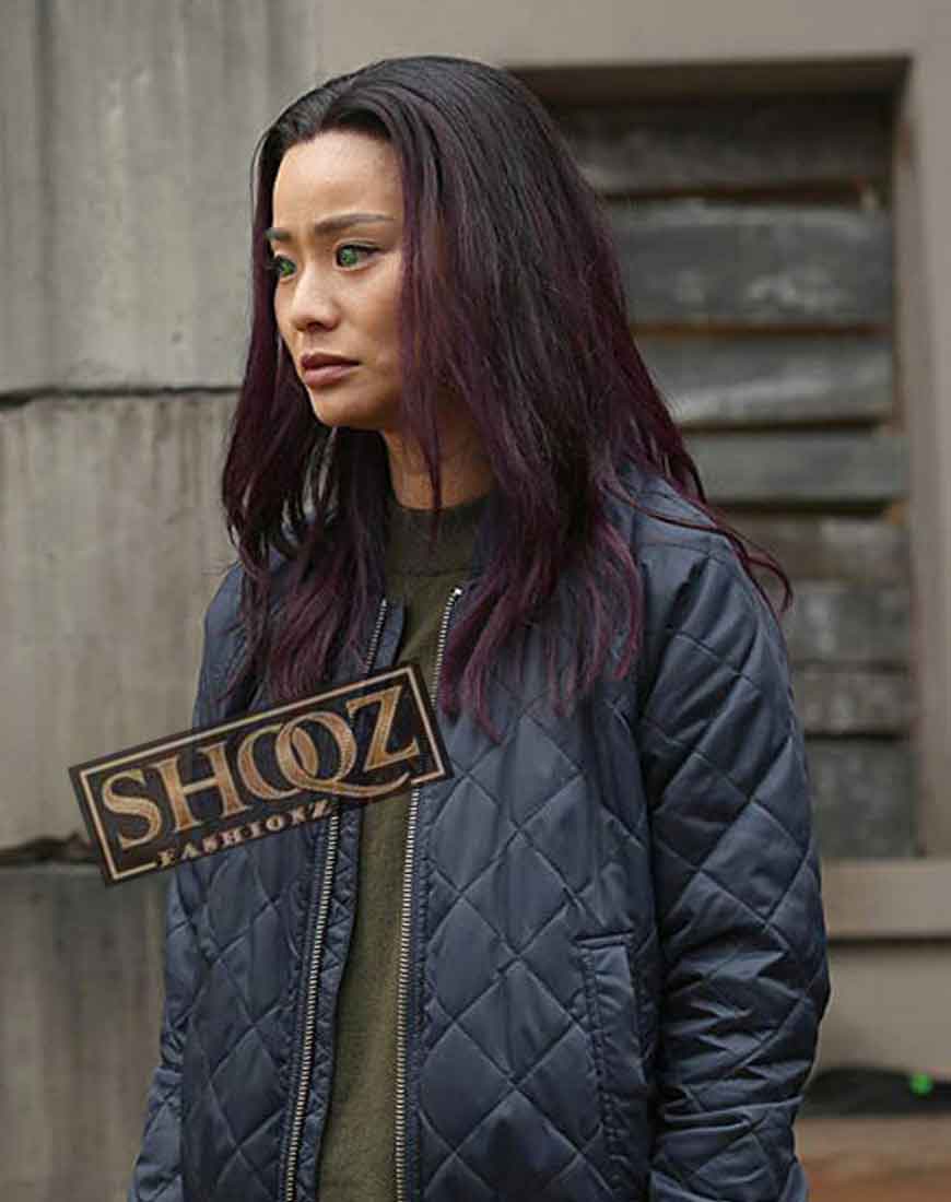 The Gifted Jamie Chung Blue Jacket 1 The Gifted Jamie Chung Blue Jacket