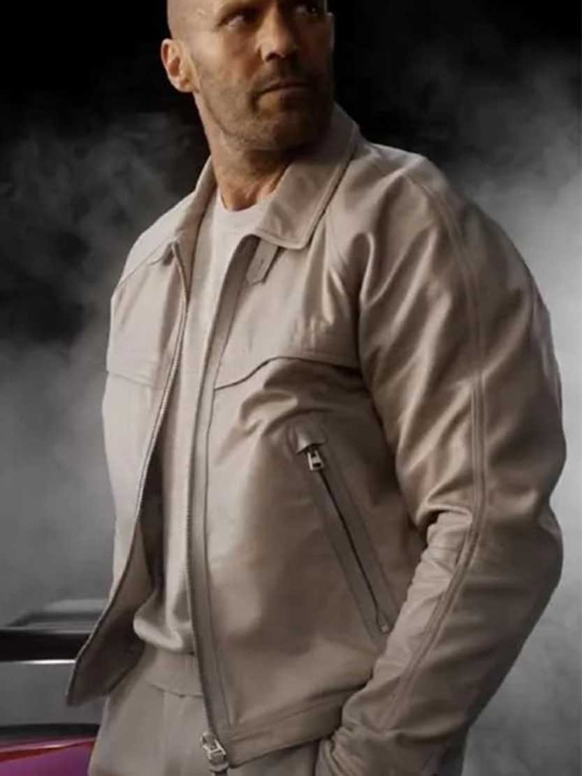 Jason Statham Fast X 2023 Shaw White Leather Jacket 1 Jason Statham Fast X 2023 Shaw White Leather Jacket