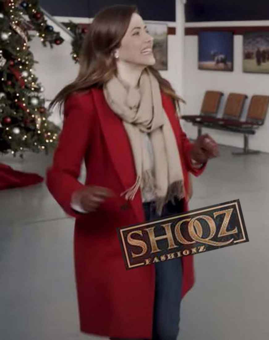 Julie Gonzalo Jingle Bell Bride Jessica Perez Coat 1 Julie Gonzalo Jingle Bell Bride Jessica Perez Coat
