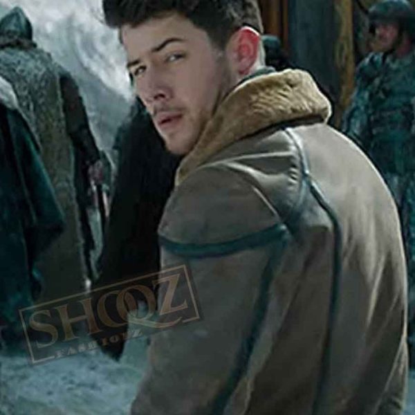 Jumanji The Next Level Nick Jonas Shearling Suede Jacket