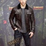 Jumanji: The Next Level (Seaplane) Nick Jonas Brown Leather Jacket