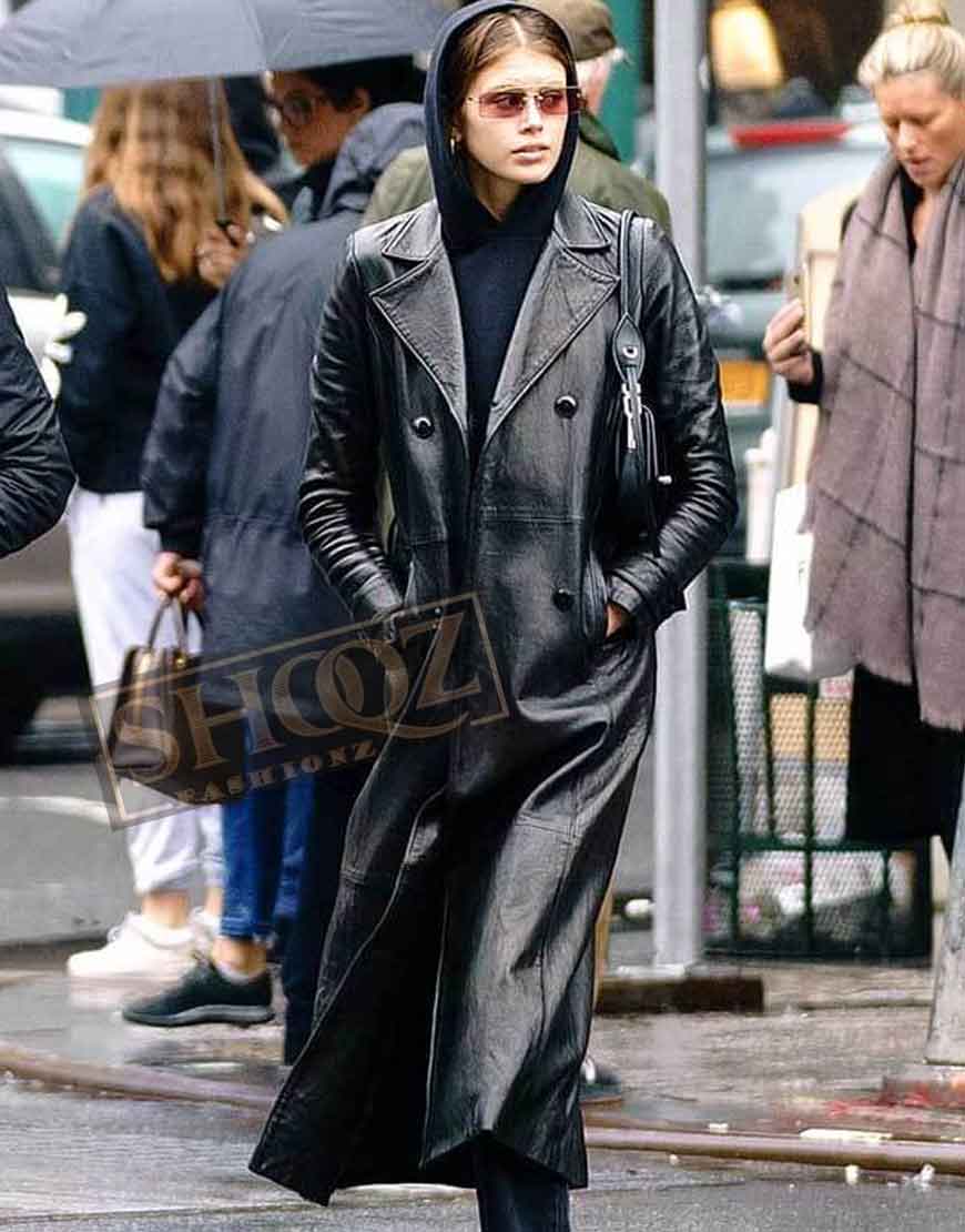 The Matrix Kaia Gerber Leather Coat 1 The Matrix Kaia Gerber Leather Coat