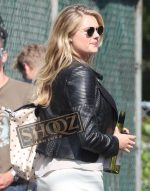 The Layover Kate Upton Black Leather Jacket