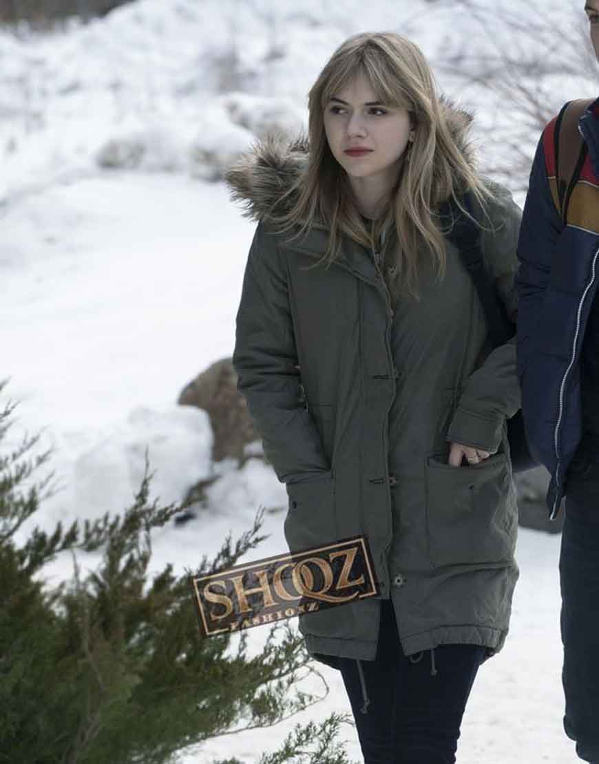 Locke & Key Emilia Jones (Kinsey Locke) Green Cotton Jacket 1 Locke & Key Emilia Jones (Kinsey Locke) Green Cotton Jacket
