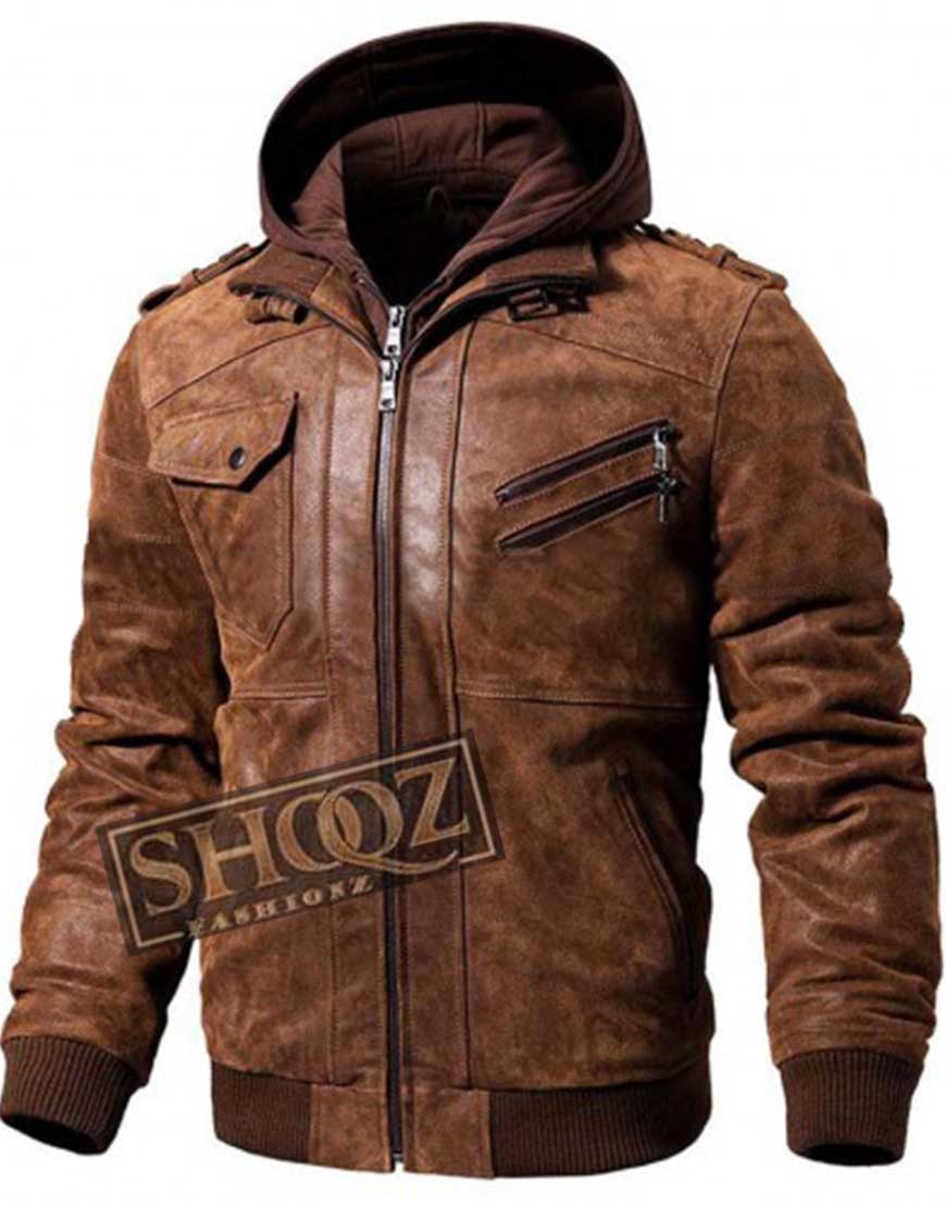 PlayerUnknowns Battlegrounds (PUBG) Leather Hooded Jacket