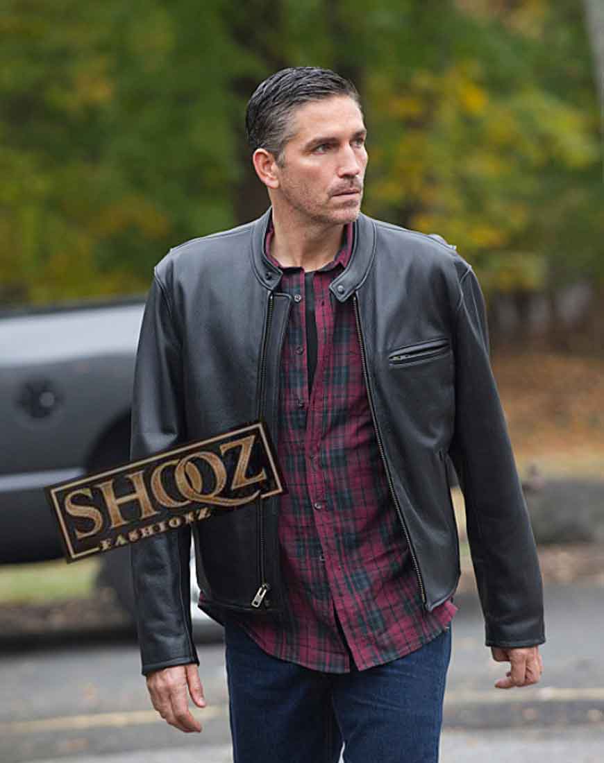 Person of Interest Jim Caviezel Black Leather Jacket 1 Person of Interest Jim Caviezel Black Leather Jacket
