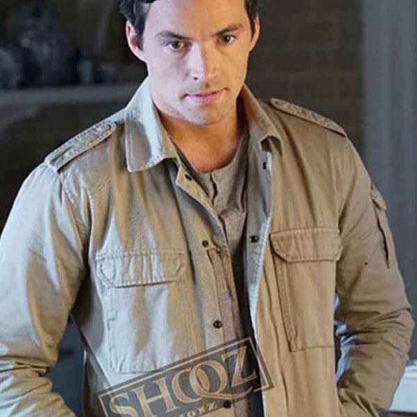 Pretty Little Liars (Ezra Fitz) Ian Harding Beige Cotton Jacket