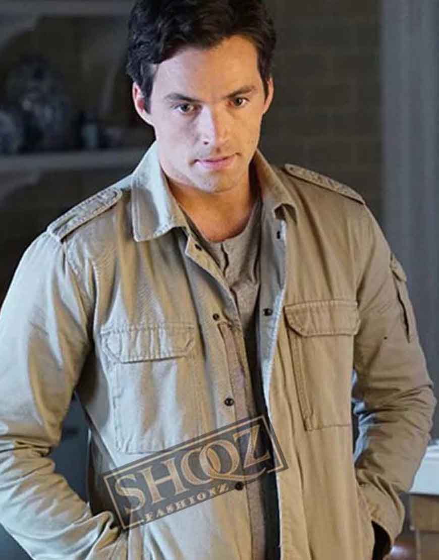 Pretty Little Liars (Ezra Fitz) Ian Harding Beige Cotton Jacket