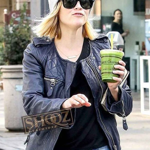 Resee Witherspoon Black Leather Jacket