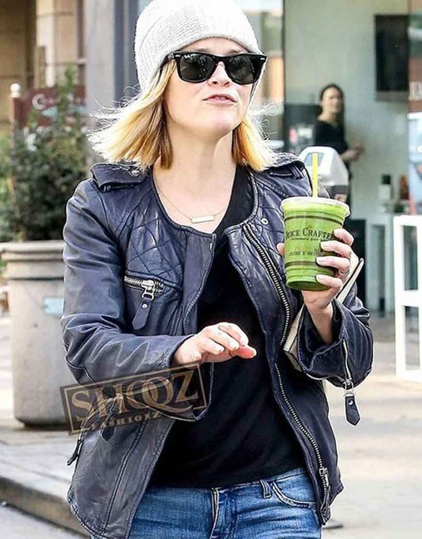Resee Witherspoon Black Leather Jacket