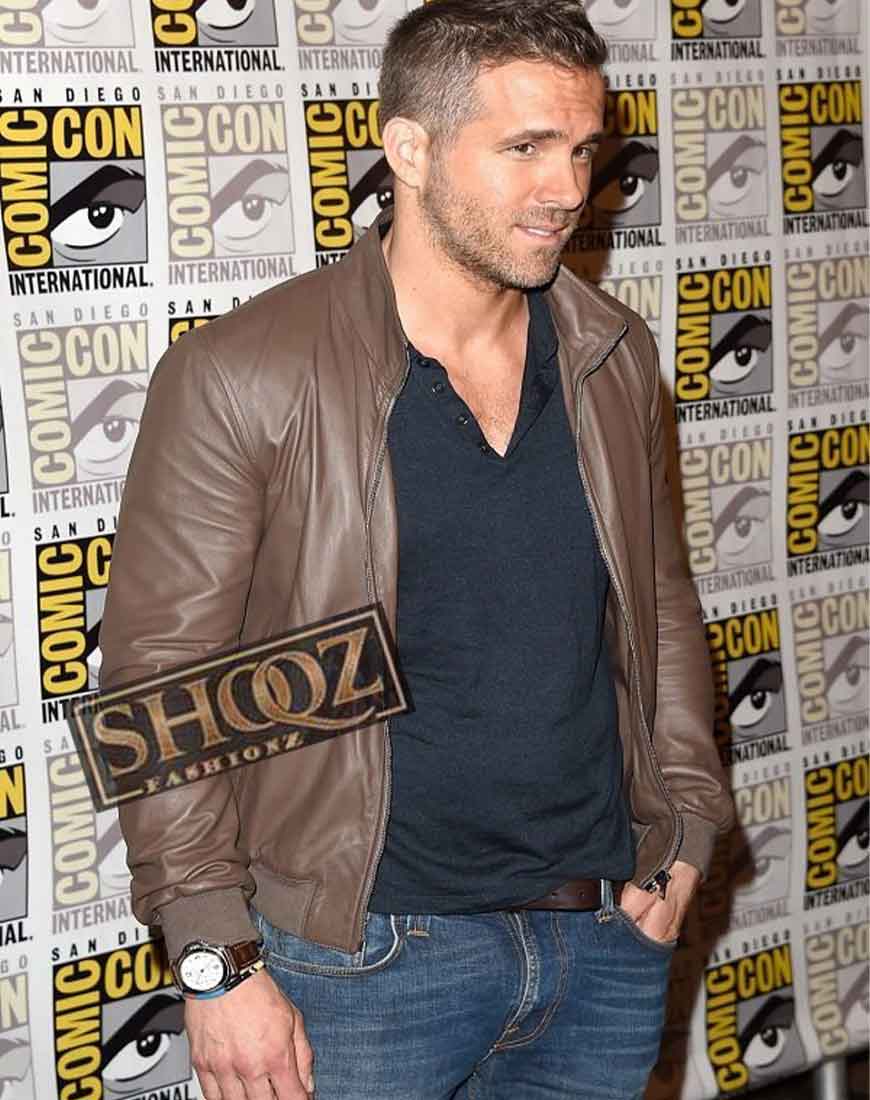 Ryan Reynolds Brown Leather Jacket 1 Ryan Reynolds Brown Leather Jacket