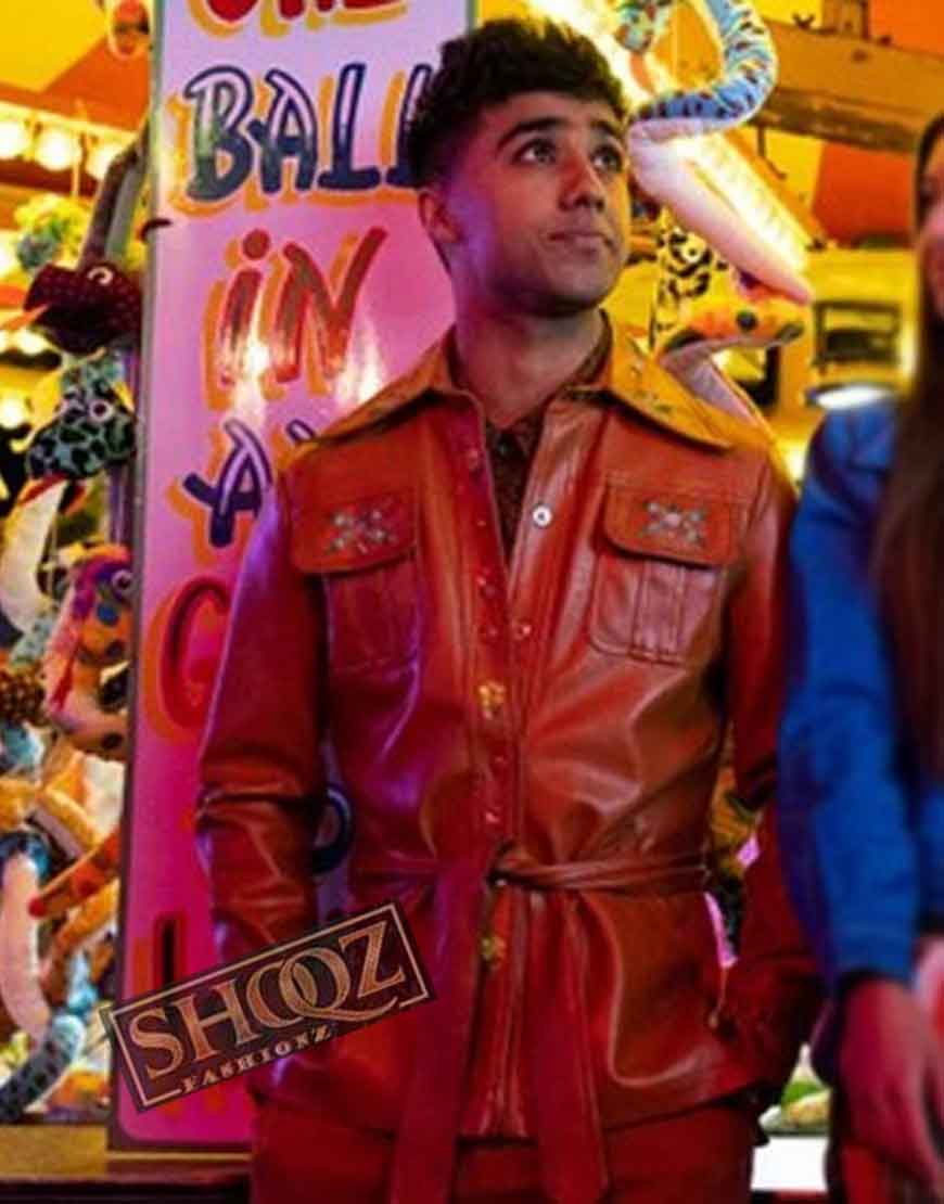 Sex Education (Anwar) Chaneil Kular Red Leather Jacket 1 Sex Education (Anwar) Chaneil Kular Red Leather Jacket