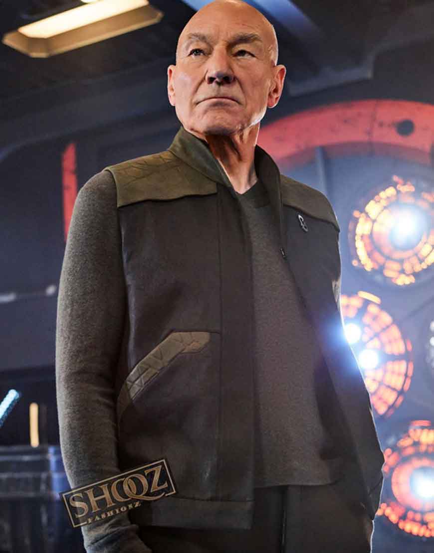 Star Trek: Picard (Jean-Luc Picard) Patrick Stewart Black Cotton Vest 1 Star Trek: Picard (Jean-Luc Picard) Patrick Stewart Black Cotton Vest