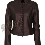 The Vampire Diaries Nina Dobrev Brown Leather Jacket