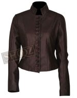 The Vampire Diaries Nina Dobrev Brown Leather Jacket
