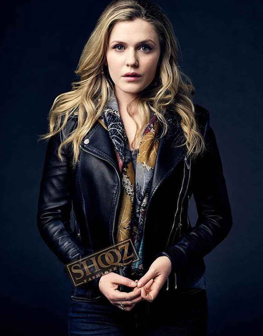 The Inbetween Harriet Dyer (Cassie Bishop) Black Leather Jacket 1 The Inbetween Harriet Dyer (Cassie Bishop) Black Leather Jacket