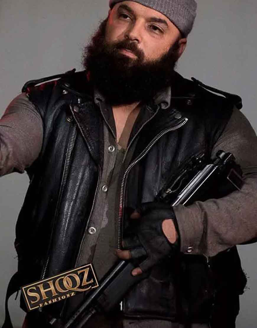 The Walking Dead Carlos Aviles Black Leather Vest 1 The Walking Dead Carlos Aviles Black Leather Vest