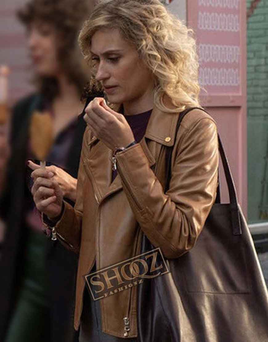 Valeria (Nerea) Teresa Riott Brown Leather Jacket 1 Valeria (Nerea) Teresa Riott Brown Leather Jacket