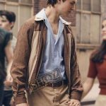 West Side Story (Tony) Ansel Elgort Brown Cotton Jacket