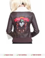 Harley Quinn Bomber Fur Leather Jacket