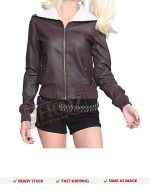 Harley Quinn Bomber Fur Leather Jacket