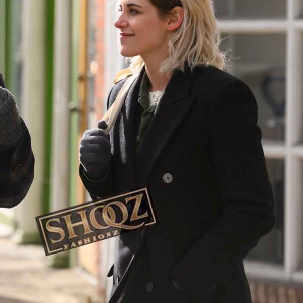 Kristen Stewart Happiest Season Abby Black Wool Coat