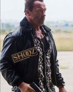 Arnold Schwarzenegger The Expendables Fur Collar Bomber Jacket