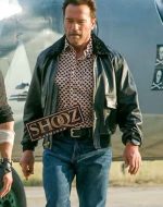 Arnold Schwarzenegger The Expendables Fur Collar Bomber Jacket