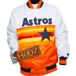 Houston Astros White and Orange Star Satin Jacket