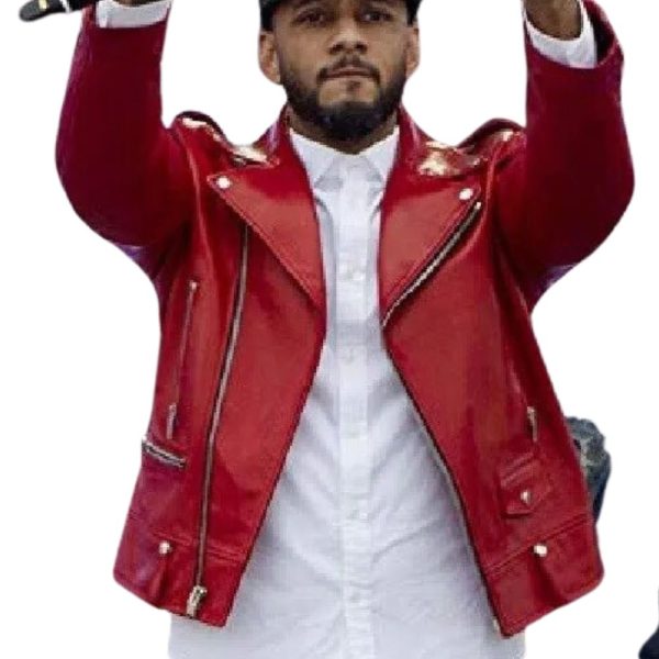 DJ Swizz Beatz Empire Red Leather Jacket
