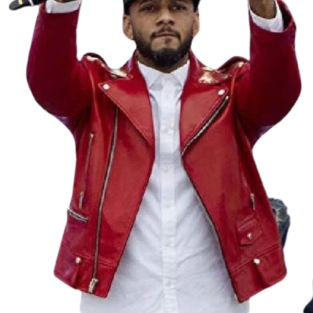 DJ Swizz Beatz Empire Red Leather Jacket 1 DJ Swizz Beatz Empire Red Leather Jacket