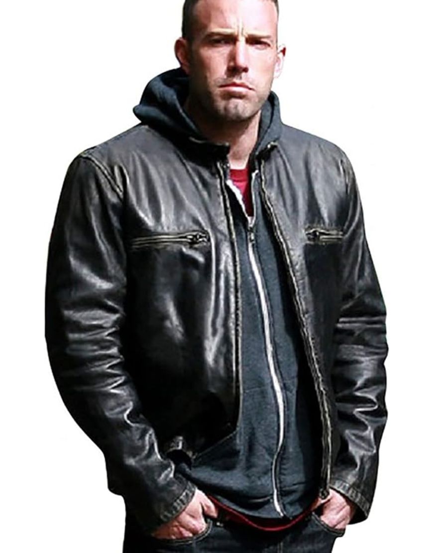 The Town Ben Affleck Doug MacRay Black Leather Jacket 1 The Town Ben Affleck Doug MacRay Black Leather Jacket