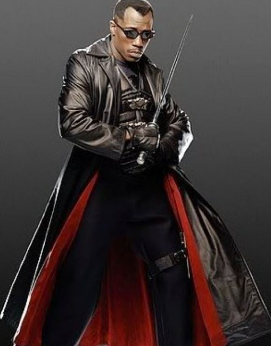 Blade Wesley Snipes Trench Black Jacket Costume 1 Blade Wesley Snipes Trench Black Jacket Costume