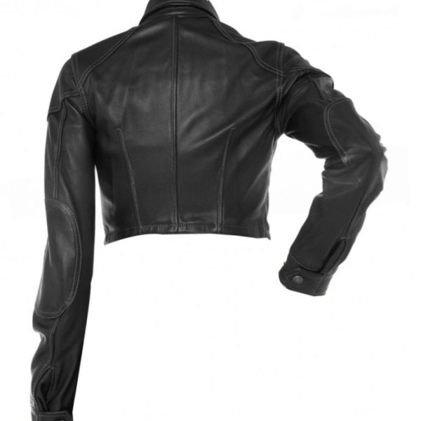Blouson Lady Short Body Black Leather Jacket