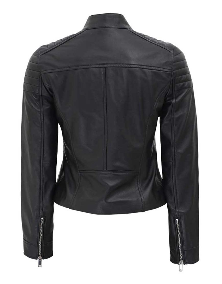 Bodybuilders Slim Fit Quilted Biker Leather Jacket