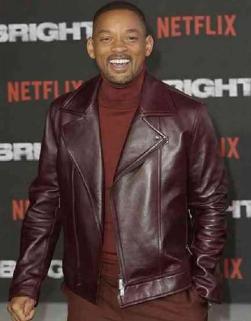 Bright Will Smith European Premiere Leather Jacket 1 Bright Will Smith European Premiere Leather Jacket