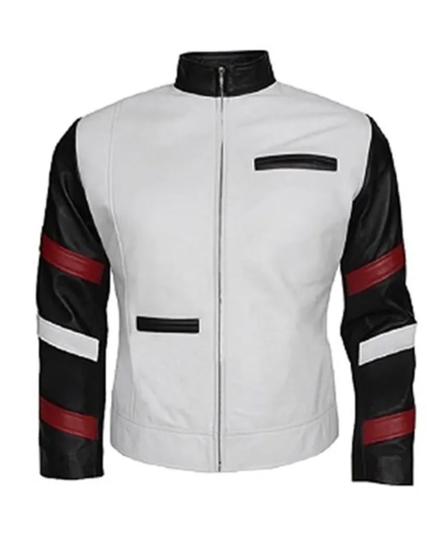 Bruce Lee Classic Vintage White Leather Jacket 1 Bruce Lee Classic Vintage White Leather Jacket