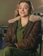 Chlo? Grace Moretz Shadow in the Cloud Brown Leather Jacket