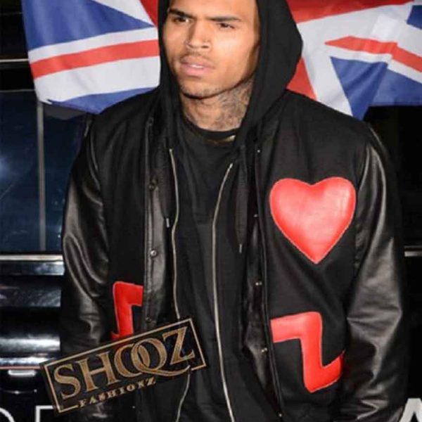 Love Not Hate Valentine?s Chris Brown Black Bomber Jacket