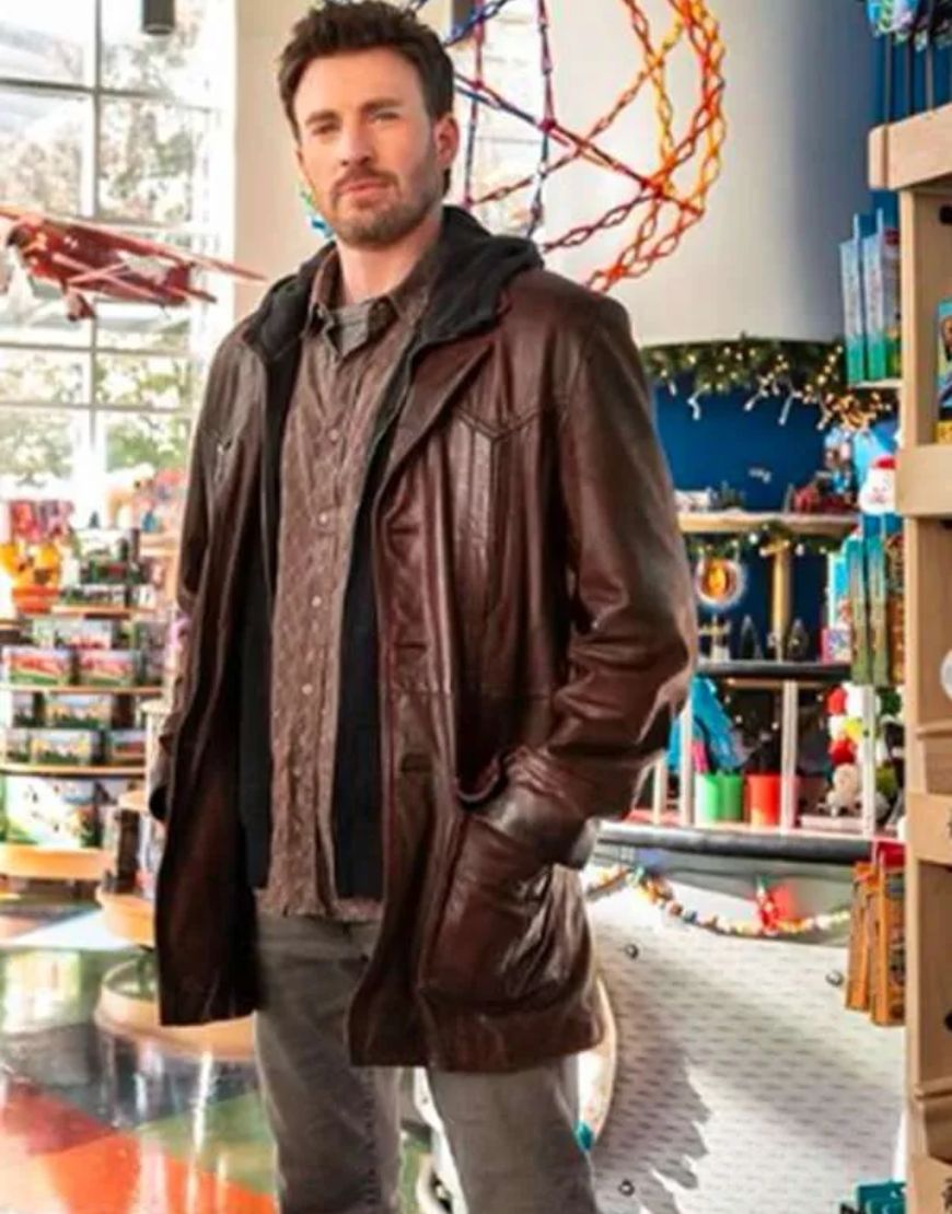 Chris Evans Red One Brown Leather Jacket 1 Chris Evans Red One Brown Leather Jacket