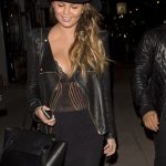 Chrissy Teigen Black Leather Jacket