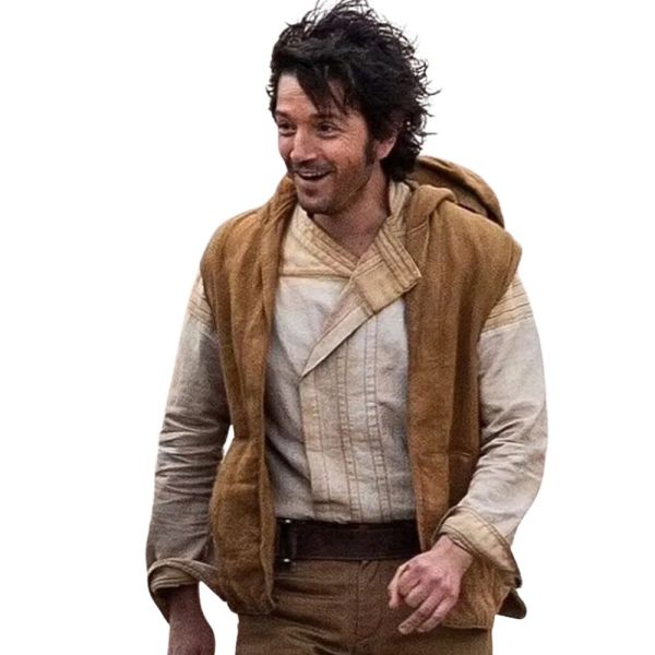 Andor Diego Luna (Cassian Andor) Brown Hooded Vest