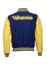 Yellowjackets Ella Purnell Blue and Yellow Varsity Jacket
