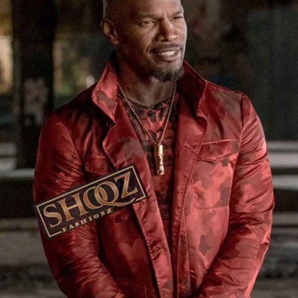 Jamie Foxx Baby Driver Bats Red Jacket