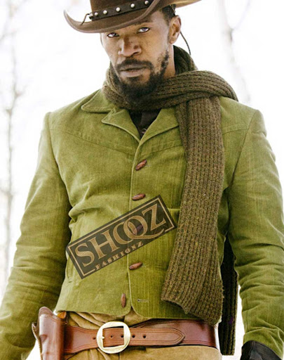 Django Unchained Jamie Foxx Suede Green Jacket